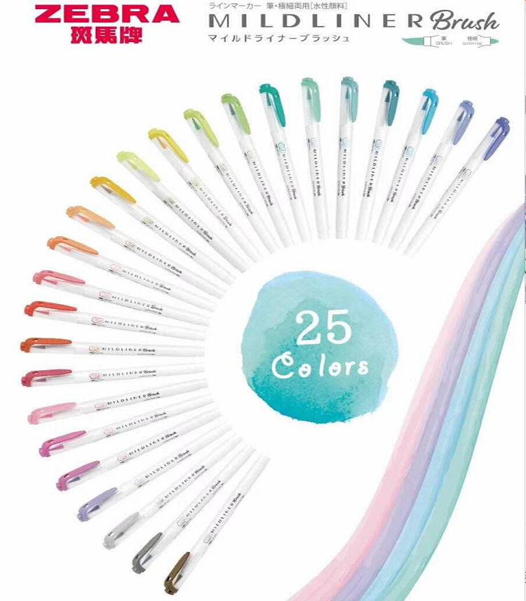 Zebra Pen Mildliner - 25 kleuren ZEBRA Mildliner Markeerstift Markers