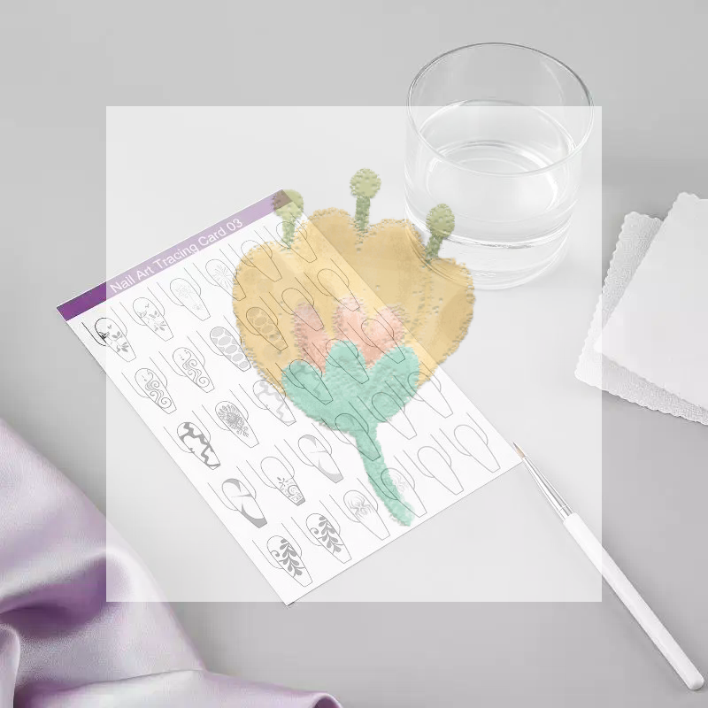 Resin Art Training - Oefenpapier voor nagelkunstlijnen, 10 stuks, herbruikbaar