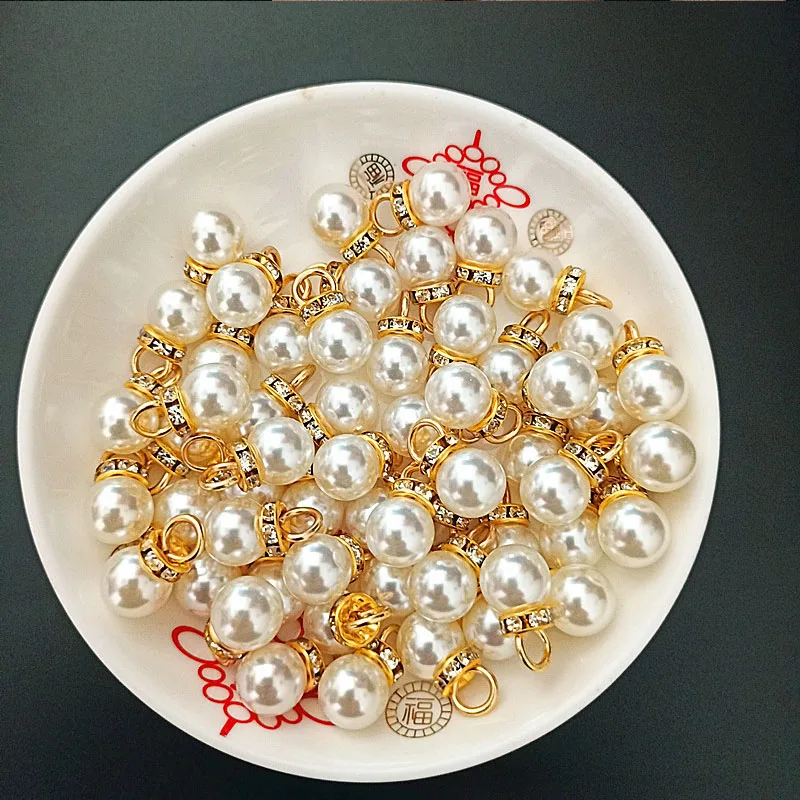 Resin Art Design For Wedding - 30 stuks ronde parel diamanten hanger