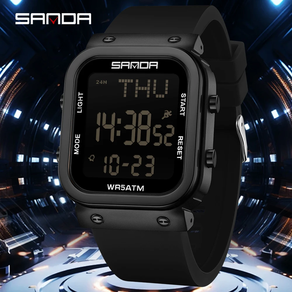 Resin Art Underwater - SANDA digitaal horloge heren militair leger