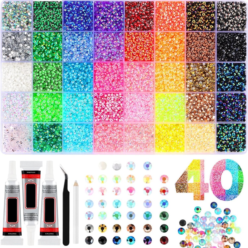 Resin Art Book - 40 kleuren hars-jelly strass steentjes set