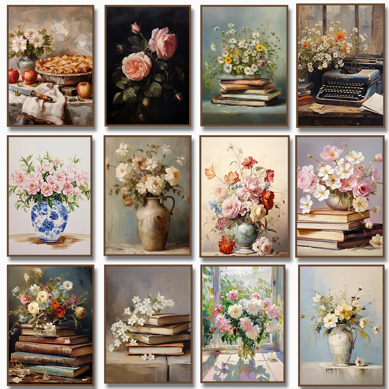Resin Art Book - Lentebloemen Vaas Stilleven Diamant Schilderij Wildflower