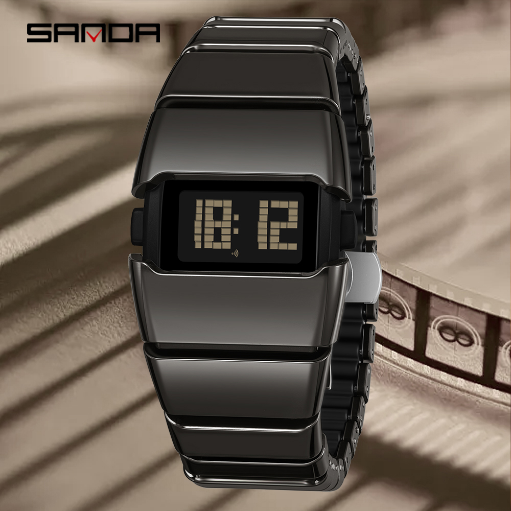 Resin Art Underwater - SANDA Y2K Retro elektronisch horloge 5ATM