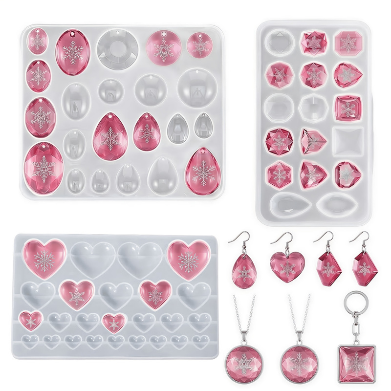 Resin Art Heart - 3-delige set edelsteen siliconen mal hars
