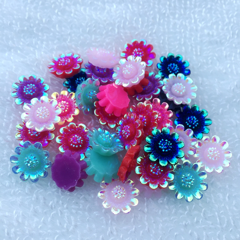 Resin Art Design For Wedding - 12mm AB hars bloem design strass