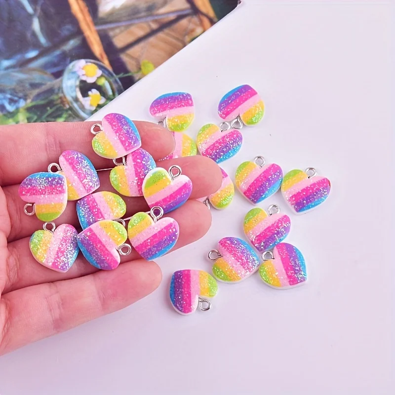 10 stuks kleurrijke hartvormig - Resin Art Heart recensie en prijs