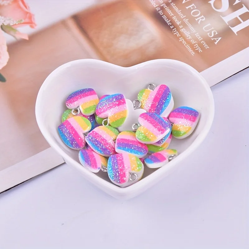 10 stuks kleurrijke hartvormig - Resin Art Heart recensie en prijs