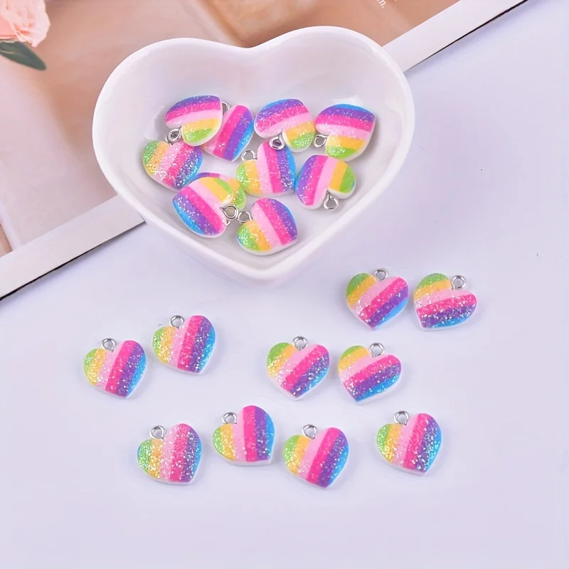 10 stuks kleurrijke hartvormig - Resin Art Heart recensie en prijs