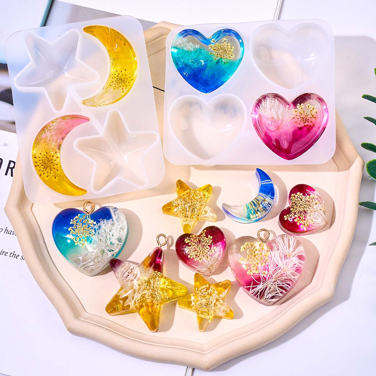 Hart Ster Maan Hanger Silicone - Resin Art Heart recensie en prijs
