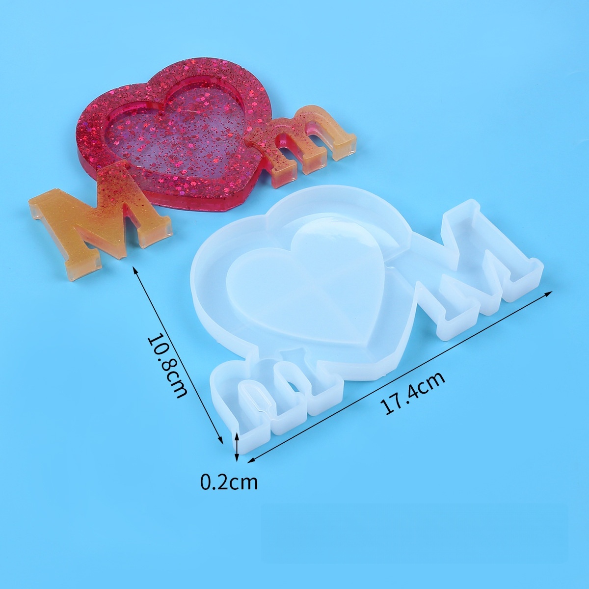 Letter Mm Epoxyhars Siliconen  - Resin Art Heart recensie en prijs