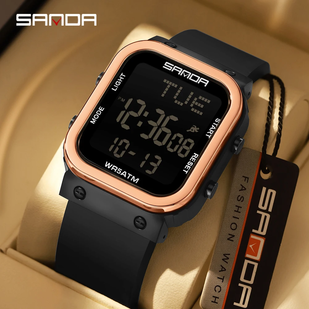 SANDA digitaal horloge heren m - Resin Art Underwater recensie en prijs