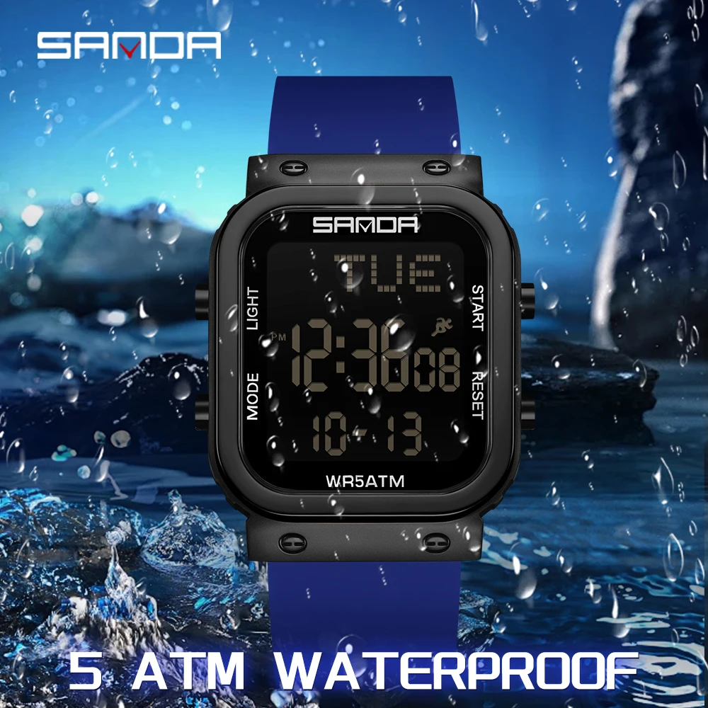 SANDA digitaal horloge heren m - Resin Art Underwater recensie en prijs