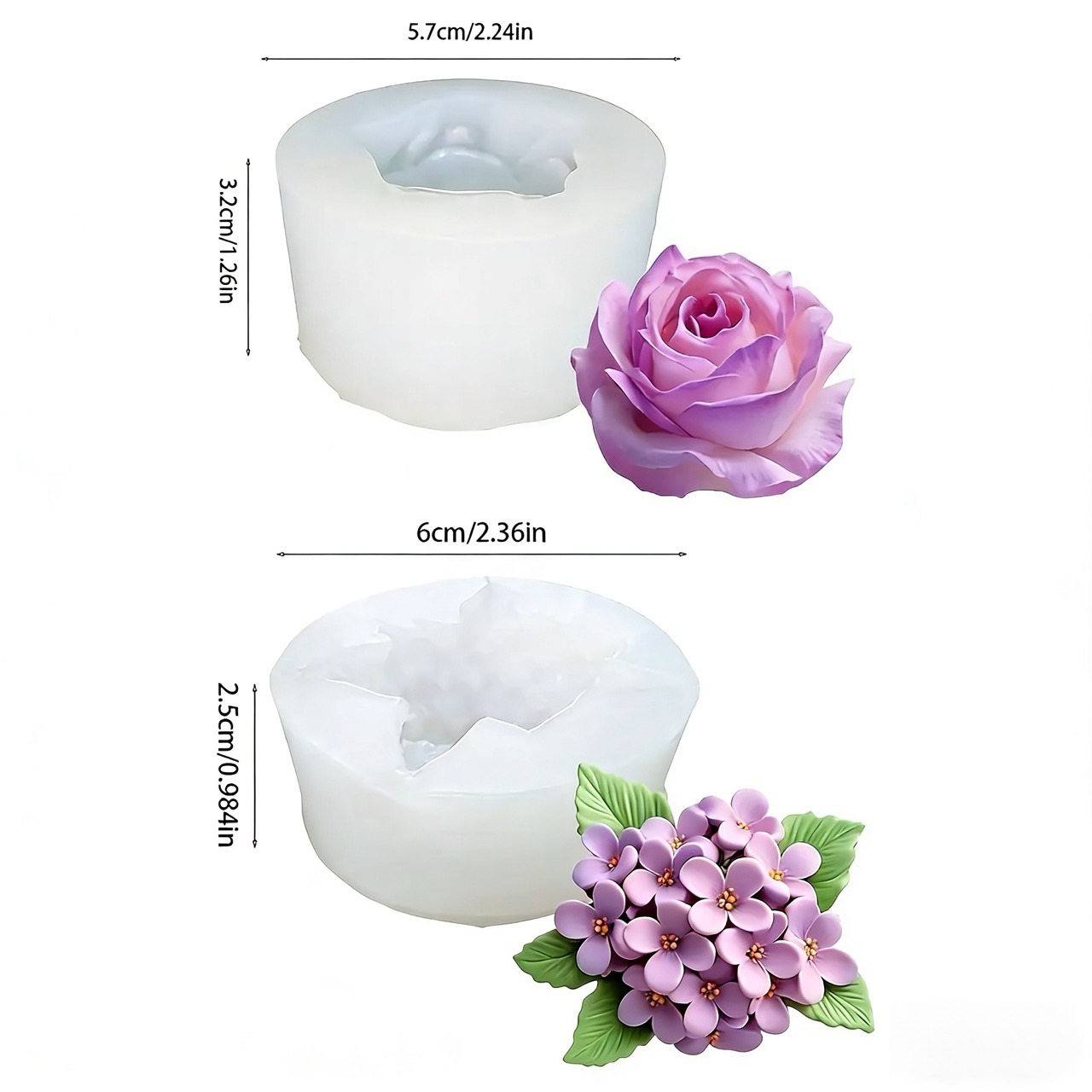 2-delige 3D Rose Lilac Flower  - Resin Art Design For Wedding recensie en prijs