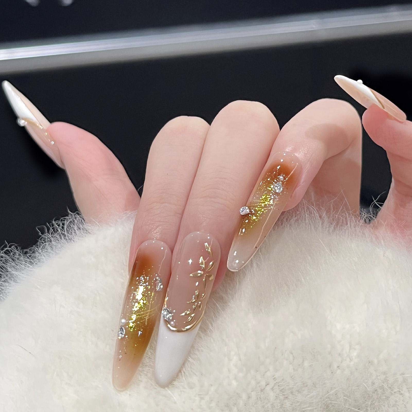 10st Cat Eye Print Franse Nail - Resin Art Design For Wedding recensie en prijs
